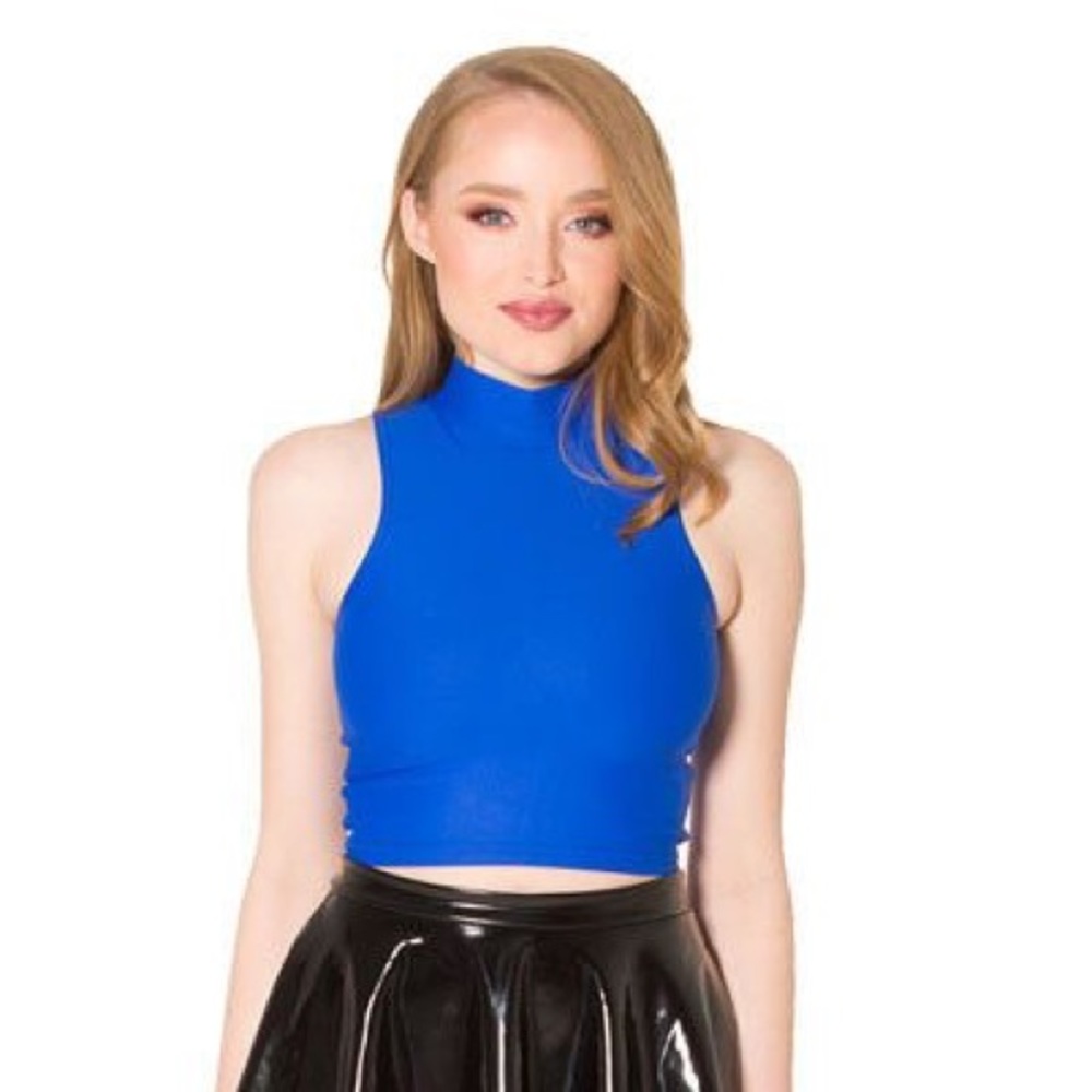 Black Milk Royal Blue High Neck Crop